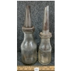 Image 1 : LOT OF 2 - UNKNOWN QT & PT MOTOR OIL BOTTLES