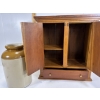 Image 2 : LOT OF 2 - STONEWARE CROCK & WALL CABINET - MIXED WOODS INCL CHERRY
