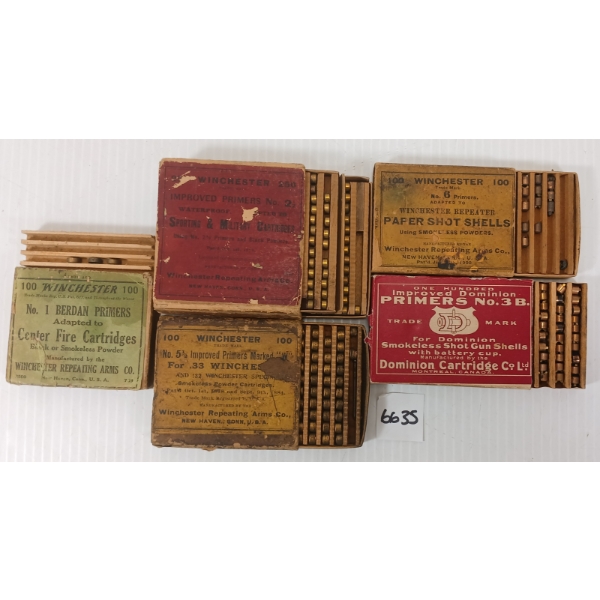 PRIMERS: QTY OF NO.1 BERDAN / NO. 6 / NO. 2 1/2 / NO. 5 1 /2 & NO. 3B PRIMERS