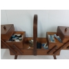 Image 2 : LOT OF 2 - SEWING BOX & SINGER TIN W/ CONTENTS