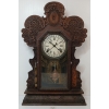 Image 1 : 1915 INGRAHAM "GILA" 8 DAY W/ CALENDAR GINGERBREAD CLOCK