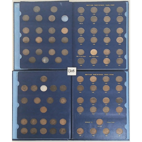 LOT OF 2 - 1837-1956 BRITISH FARTHINGS BOOKLETS