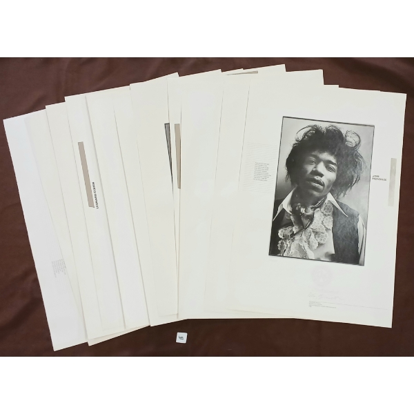 LOT OF 11 - LIMITED PHOTOGRAPH PRINTS OF ERIC CLAPTON, JIMI HENDRIX, LEONARD COHEN, ETC