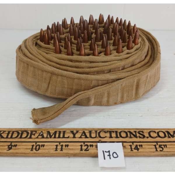 AMMO: 75X  MILITARY ISSUE .303 MK. 8 W/ VICKERS AMMO BELT 