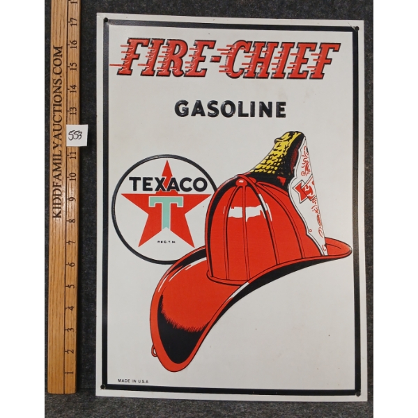 TEXACO GASOLINE FIRE CHIEF - SST SIGN
