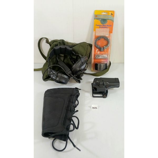 JOB LOT - FRANZEN WALL MOUNT, BLACKHAWK HOLSTER, ETC 