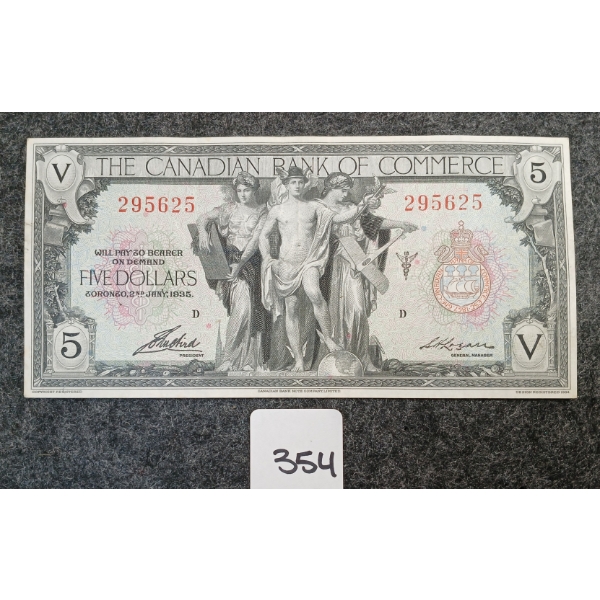 1935 CDN BANK OF COMMERCE $5 BANKNOTE