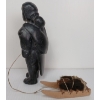 Image 6 : WOMAN & CHILD W/ SLED - STONE, WOOD & FUR 