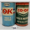 Image 3 : LOT OF 2 - CO-OP MOTOR OIL QT CANS