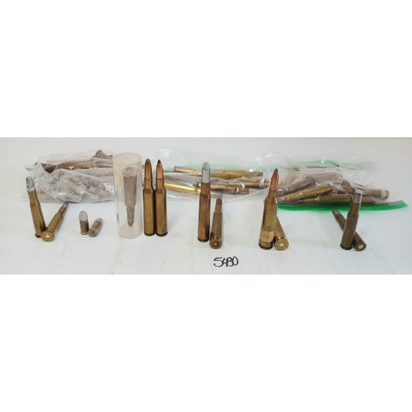 AMMO / BRASS: 81X MIXED - .25-35, .32S COLT, .270WIN, .30GOVT., .264WIN MAG, ETC