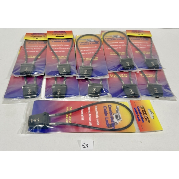 LOT OF 11 - COMBO CABLE LOCKS