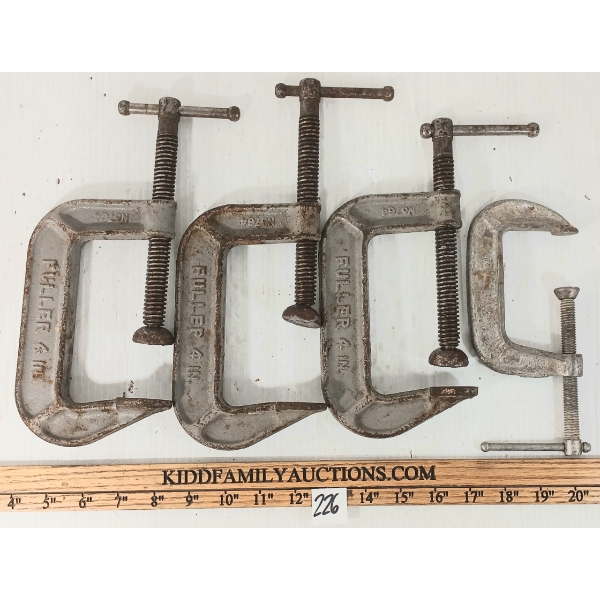 LOT OF 4 - C-CLAMPS - 3 & 4IN