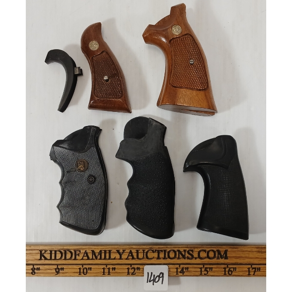 LOT OF 6 - S&W & PACHMAYR K FRAME STOCKS, S&W TRIGGER SHOE & HOGUE MONOGRIP