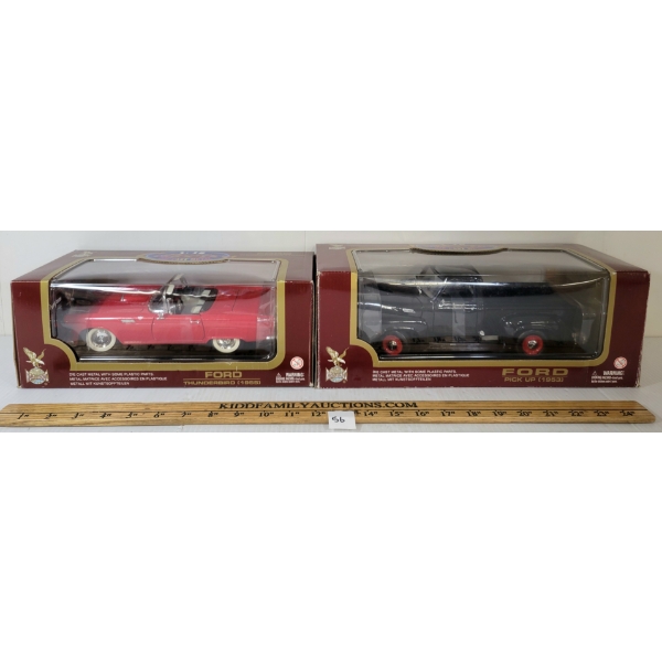 LOT OF 2 - ROAD LEGENDS DIECAST '53 FORD PICK UP & '55 FORD THUNDERBIRD MODELS 