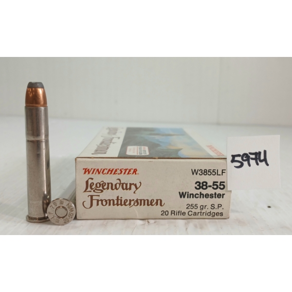 AMMO: 20X WINCHESTER LEGENDARY FRONTIERSMEN .38-55 WIN - 255GR - SP