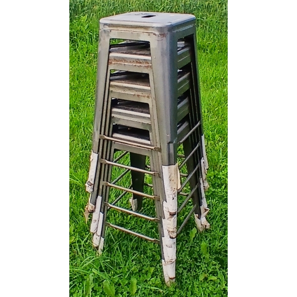LOT OF 5 - METAL STOOLS