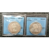 Image 2 : LOT OF 2 - 1963 CDN SILVER DOLLARS - VOYAGEUR - CCCS GRADED