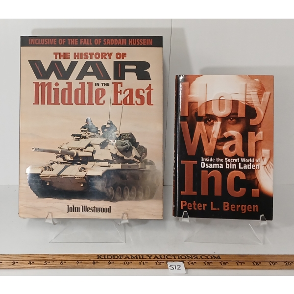 LOT OF 2 - "THE HISTORY OF WAR IN THE MIDDLE EAST" & "HOLY WAR, INC." - HARDCOVER BOOKS