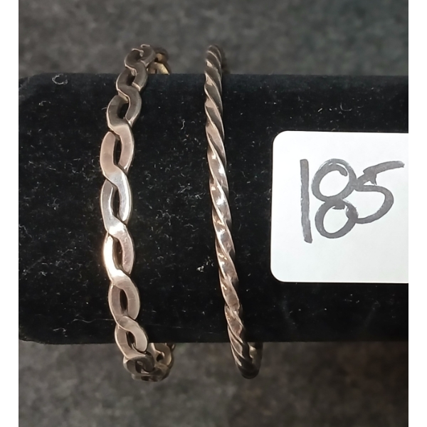 LOT OF 2 - STERLING SILVER BRAIDED BANGLES