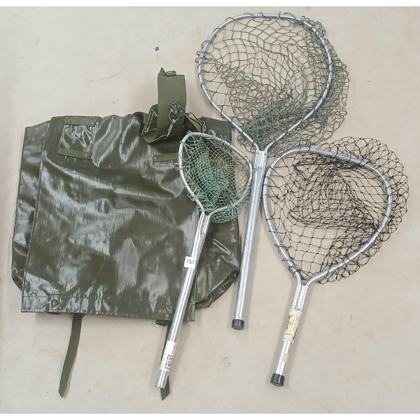 LOT OF 4 - OUTDOOR/WET BAG & FISHING NETS