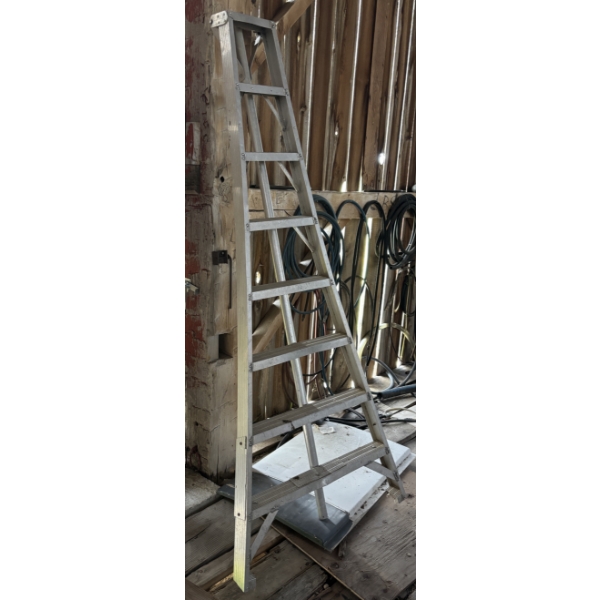 LOT OF 7 - ALUM ORCHARD LADDERS 6 - 8 FT.