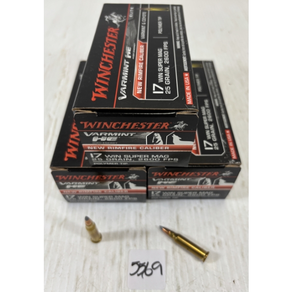 AMMO: 150 X WINCHESTER .17 WSM - 25 GR