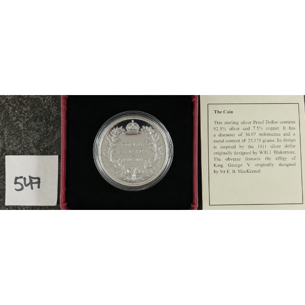 2011 RCM SPECIAL EDITION PROOF SILVER DOLLAR - 100TH ANN. OF STRIKING 1911 SILVER DOLLAR