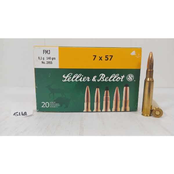 AMMO: 20X SELLIER & BELLOT 7X57 - 140GR - FMJ