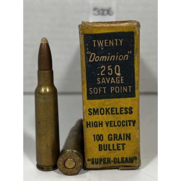 AMMO: 20X DOMINION .250 SAV - 100 GR - SP