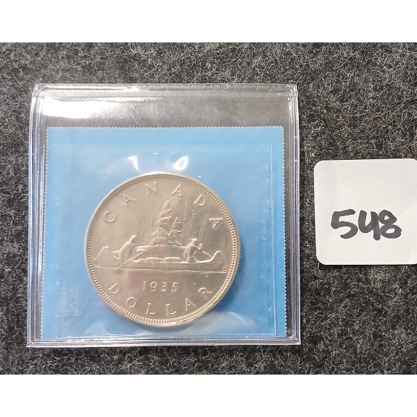 1935 CDN SILVER DOLLAR - VOYAGEUR - CCCS GRADED