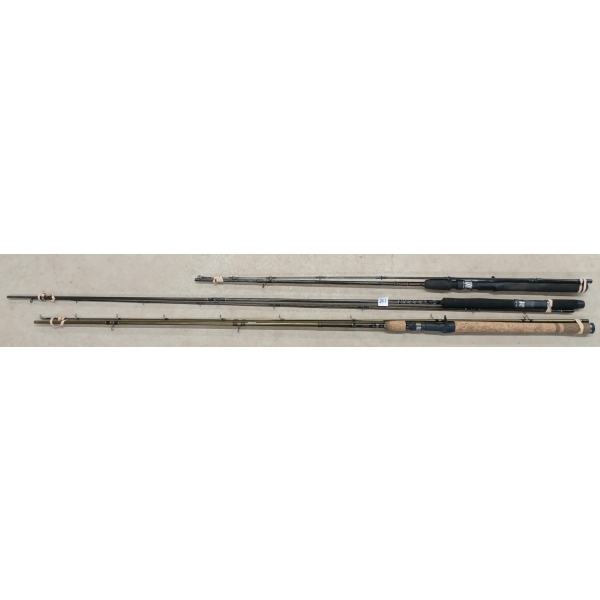 LOT OF 3 - FENWICK, BERKLEY & HAWK GRIP FISHING RODS