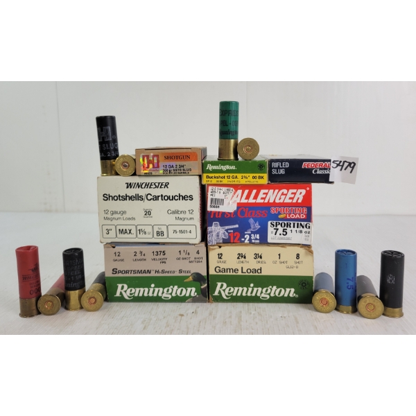 AMMO: 104X MIXED 12GA - 2-3/4 & 3IN - #4, 8, BUCK, ETC