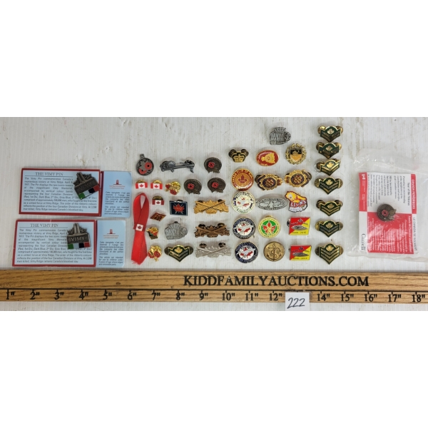 JOB LOT - CDN MILITARY & MEMORIAL PINS & BADGES