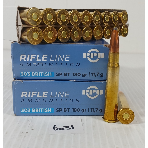 AMMO: 40X PPU .303 BRIT - 180GR - SP BT