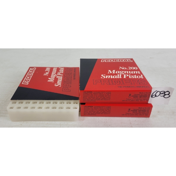 PRIMERS: 300X FEDERAL NO. 200 MAGNUM SMALL PISTOL PRIMERS