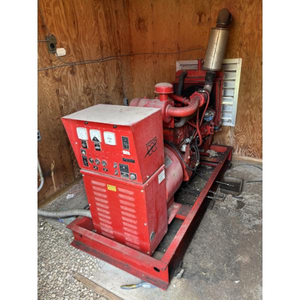 WINPOWER 60 KW GENERATOR - WHITE DIESEL - INCL STEEL STORAGE SHED & FUEL TANK