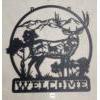 Image 1 : WROUGHT IRON WELCOME SIGN W/ DEER