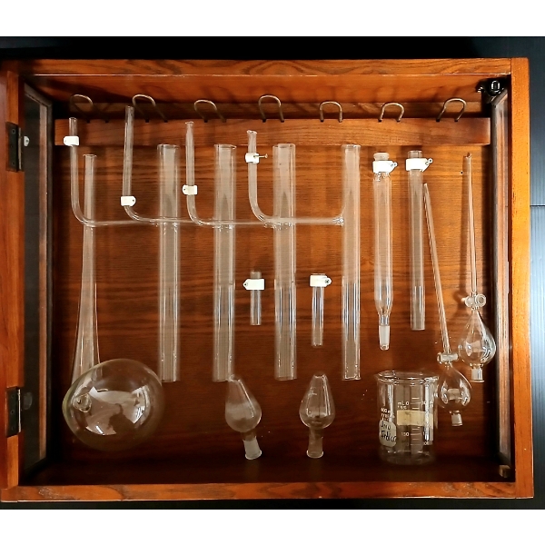 LABORATORY GLASSWARE SET W/ CASE - 19TH CENTURY