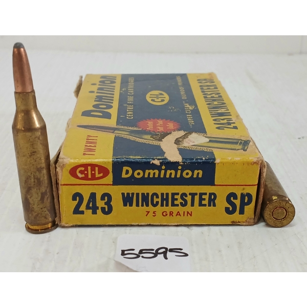 AMMO: 15X CIL DOMINION .243 WIN - 75GR - SP 