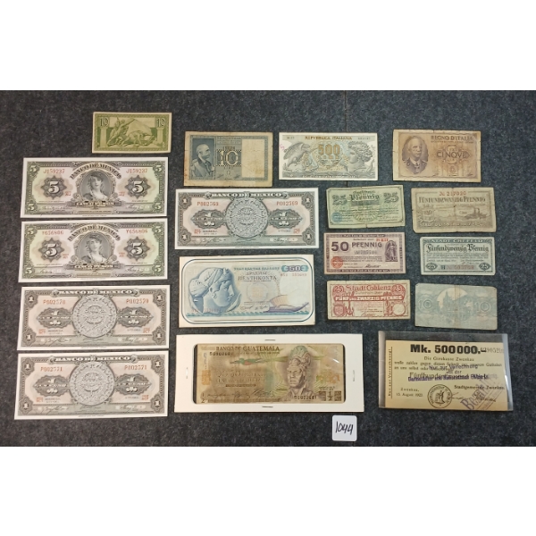 QTY OF WORLD BANK NOTES - EMERGENCY MONEY, GERMANY, ITALY, MEXICO, ETC