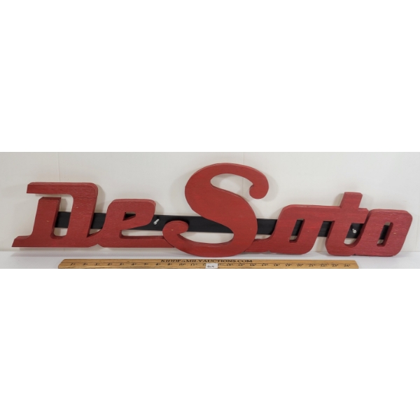 DE SOTO PAINTED WOOD SIGN