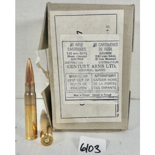 AMMO: 90X FNM 8 MM MAUSER - MILITARY FMJ