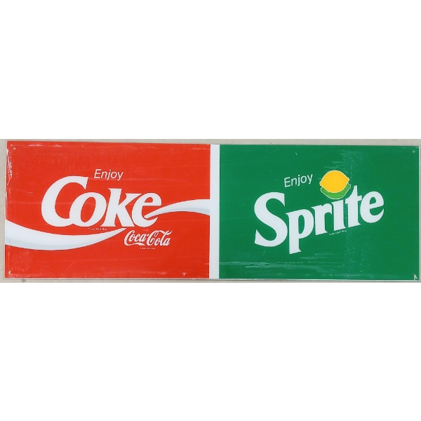 ENJOY COKE / ENJOY SPRITE - SINGLE SIDED PLASTIC SIGN