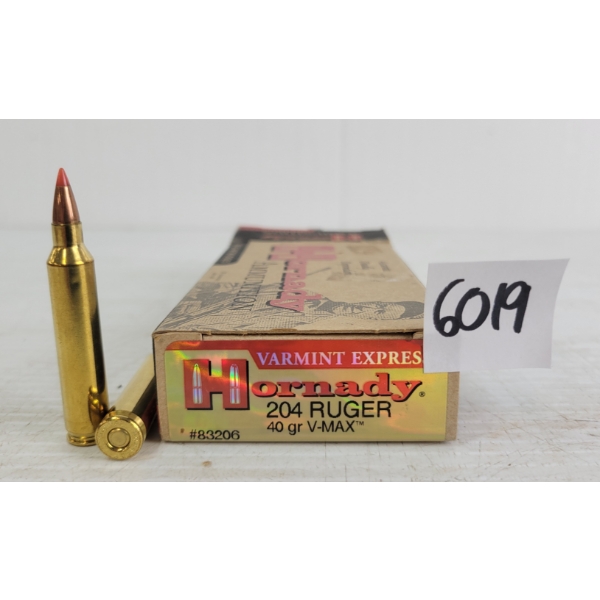 AMMO: 20X HORNADY .204RUGER - 40GR - V-MAX