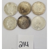 Image 2 : LOT OF 6 - 1947-1963 CDN SILVER 25 CENT PCS