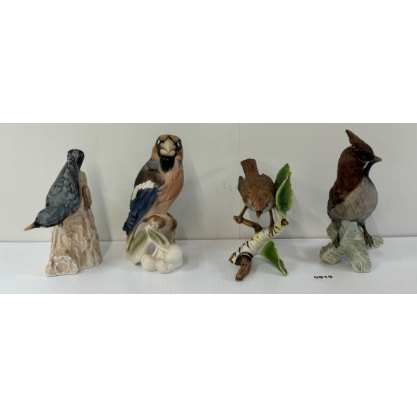 LOT OF 4 - GOEBEL FIGURINES - INCL WAXWING, NIGHTINGALE, ETC. 