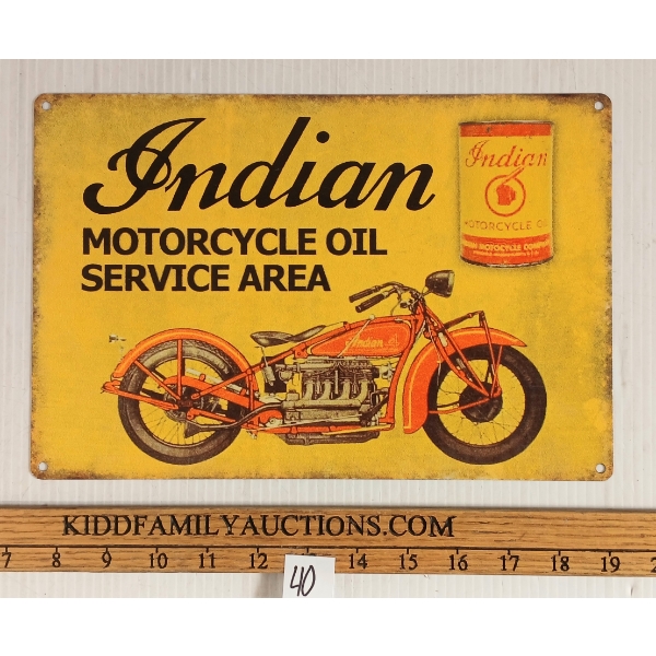INDIAN MOTORCYCLE OIL SERVICE AREA - SST SIGN