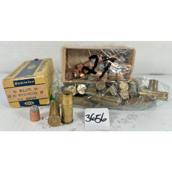 BRASS / BULLETS: 32X .38-40 WIN BRASS & 77X 180 GR SP