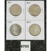Image 2 : LOT OF 4 - 1957 CDN SILVER 50 CENT COINS