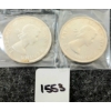 Image 2 : LOT OF 2 - 1960 CDN SILVER DOLLARS - VOYAGEUR 
